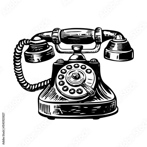 A glyph style illustration representing retro phone
