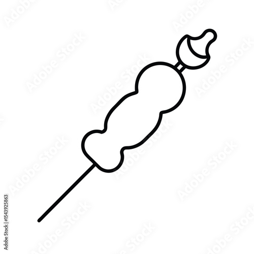 Tandoori chicken on skewer in clean line style Vector illustration