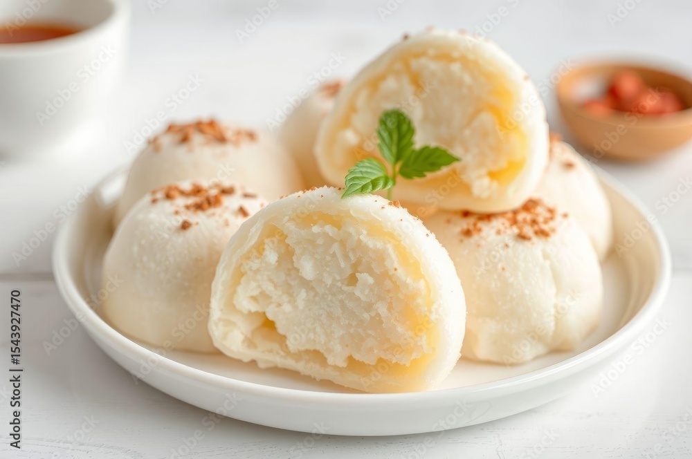 Closeup of Tasty Homemade Mochi Closeup of Tasty Homemade Mochi