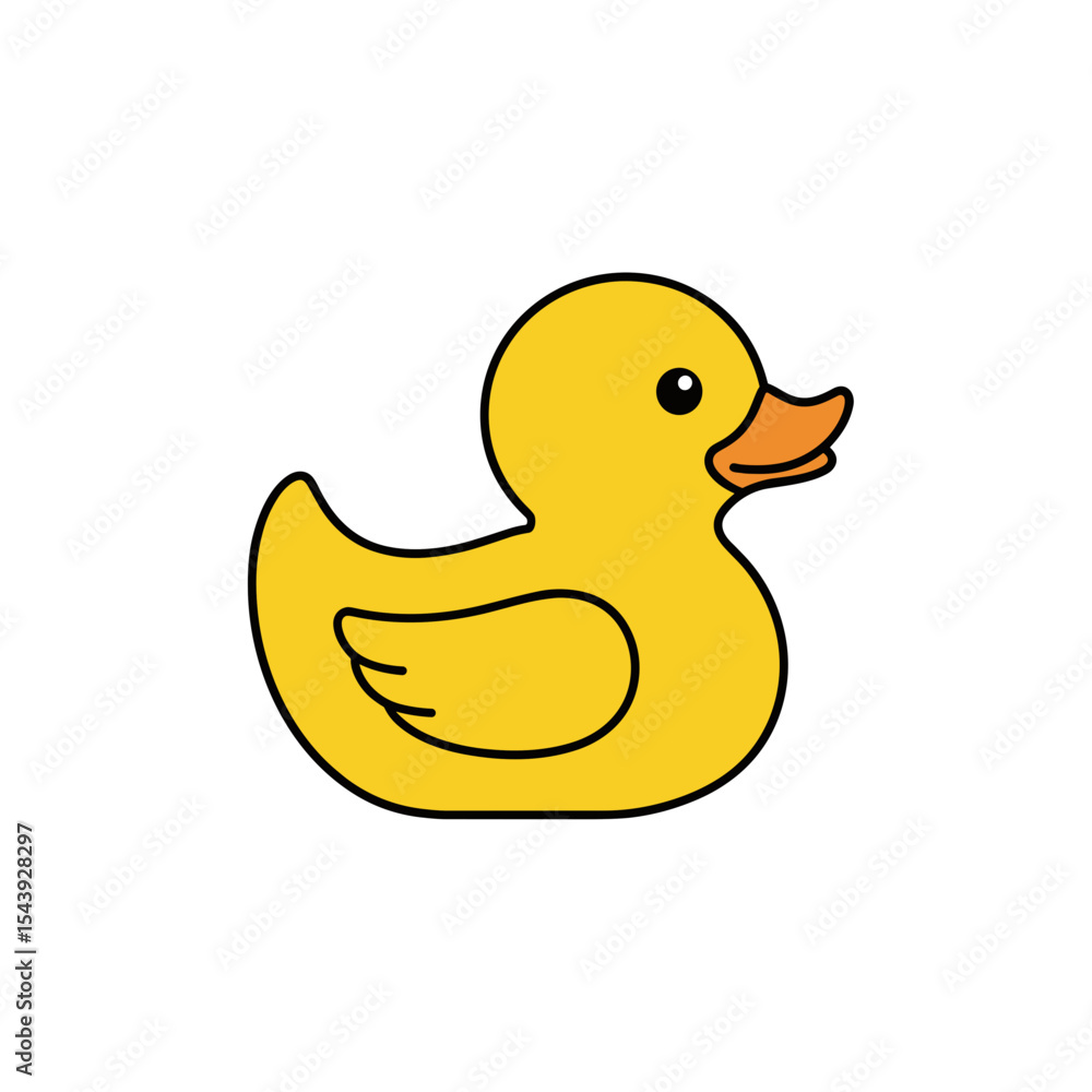 Yellow rubber duck cartoon illustration on white background
Yellow rubber duck cartoon illustration on white background