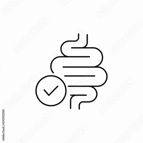 intestines healthy check mark icon sign vector