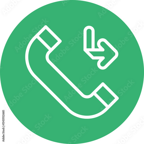 Missed Call Vector Line White Circles Multicolors