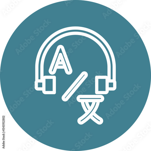 Interpreter Icon Vector Line White Circles Multicolors