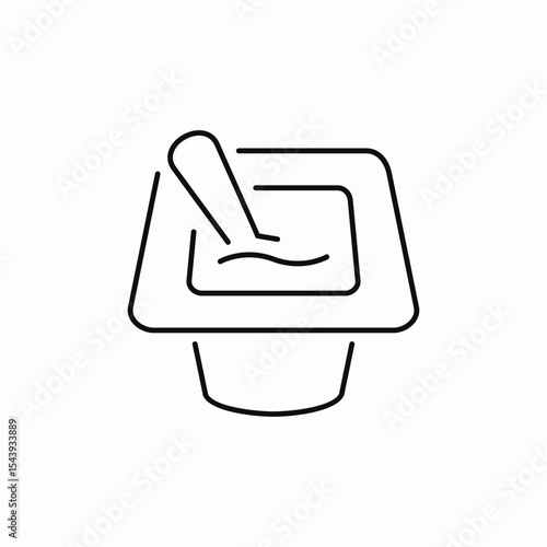 yogurt spoon icon sign vector
