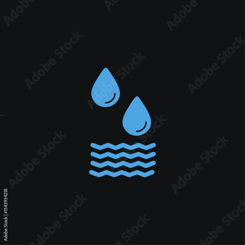 Water waves icon logo vector design