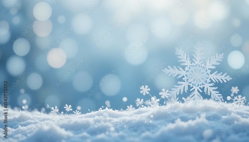 Winter wonderland scene with snowflake and snowdrifts Winter wonderland scene with snowflake and snowdrifts