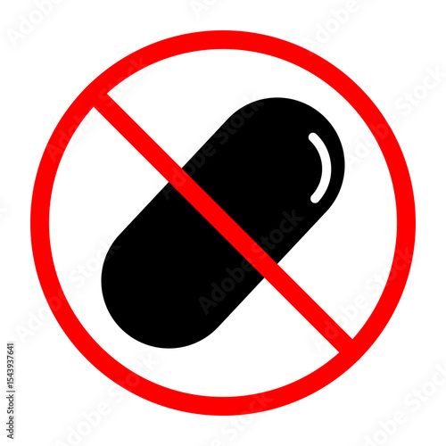 No Drug Sign Icon, Simple Icon Vector Design, best used for presentation, application, web and banner	