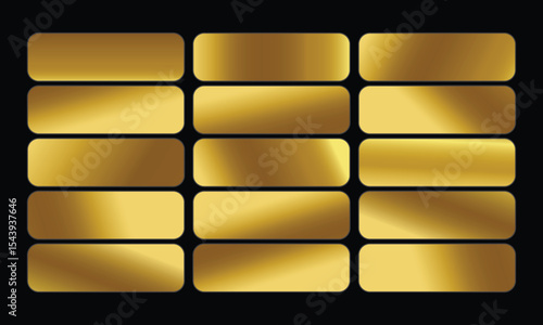 Luxury Metallic Gold Gradient Stripes – Premium Swatch Palette Collection - Golden Color - Golden Gradient Color 