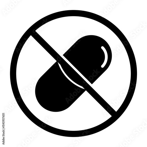 No Drug Sign Icon, Simple Icon Vector Design, best used for presentation, application, web and banner	