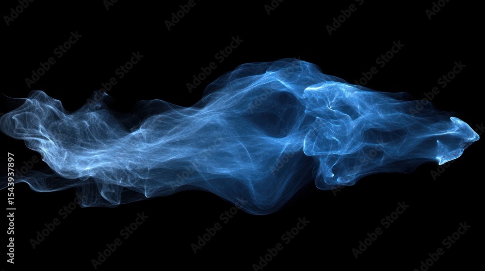 Fototapeta premium Abstract Blue Smoke Wave Digital Art