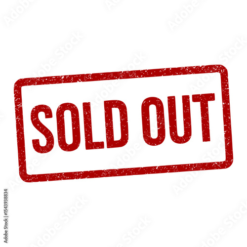 Red distressed SOLD OUT rubber stamp with grunge texture
