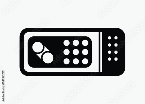 tv remote silhouette, black and white vector, electronic device icon, simple controller illustration