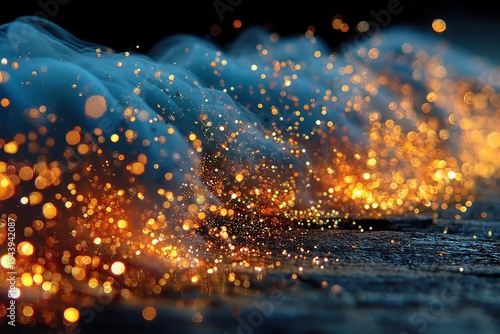 Golden Glitter and Smoke Abstract Motion Background
