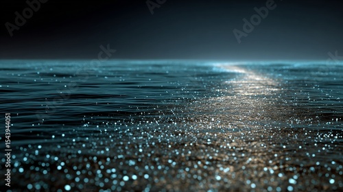 Marine plankton emitting bioluminescent glow disturbed water realistic underwater photograph showing shimmering trail