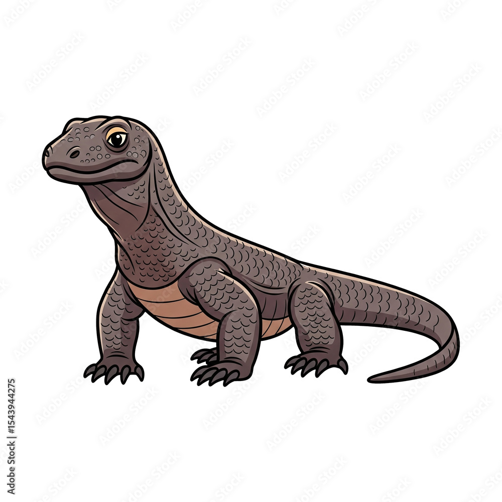 Obraz premium Komodo Dragon Illustration High-Definition Vector Graphic