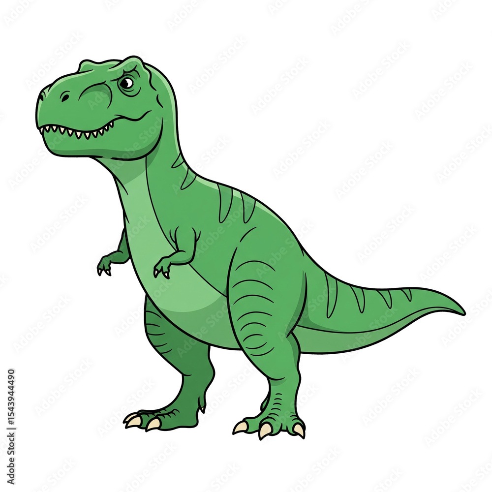 Fototapeta premium Cartoon Tyrannosaurus Rex Illustration Prehistoric Dinosaur Vector Graphic