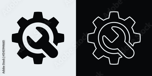 Wrench icon inside gear