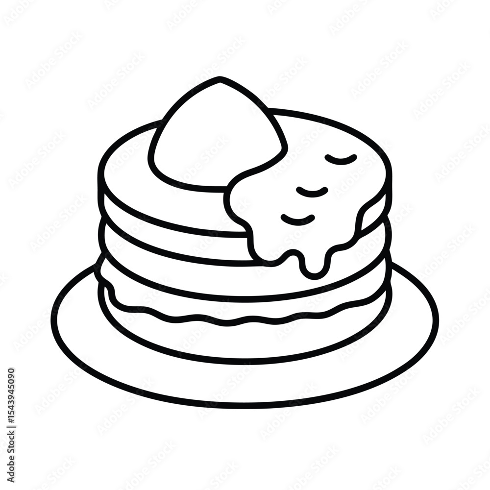 Southern biscuits with honey drizzle in clean line art Vector illustration Southern biscuits with honey drizzle in clean line art Vector illustration