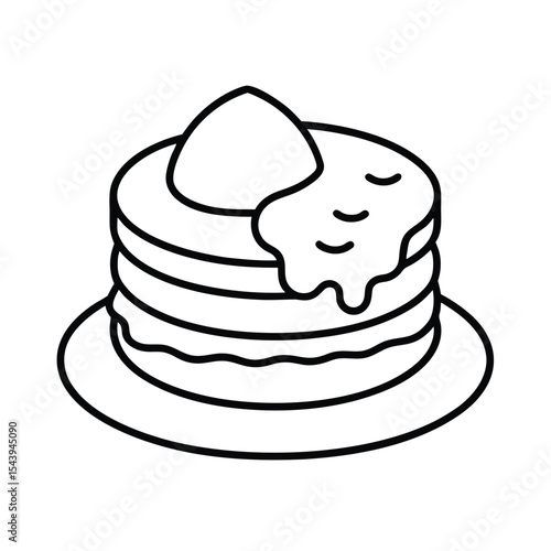 Southern biscuits with honey drizzle in clean line art Vector illustration