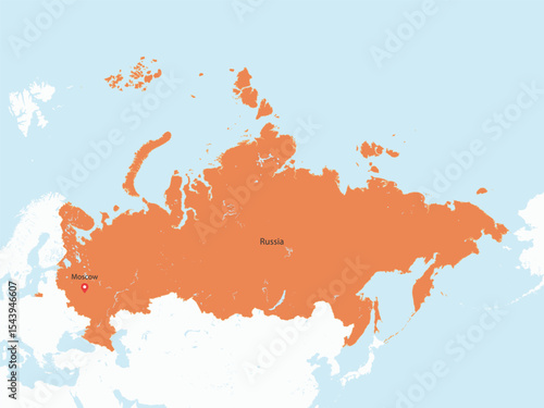 Flat Design Map of the RUSSIA – Vector Graphic for Print and Web (may contain provinces)