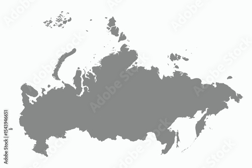 Flat Design Map of the RUSSIA – Vector Graphic for Print and Web (may contain provinces)