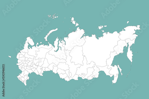 Flat Design Map of the RUSSIA – Vector Graphic for Print and Web (may contain provinces)