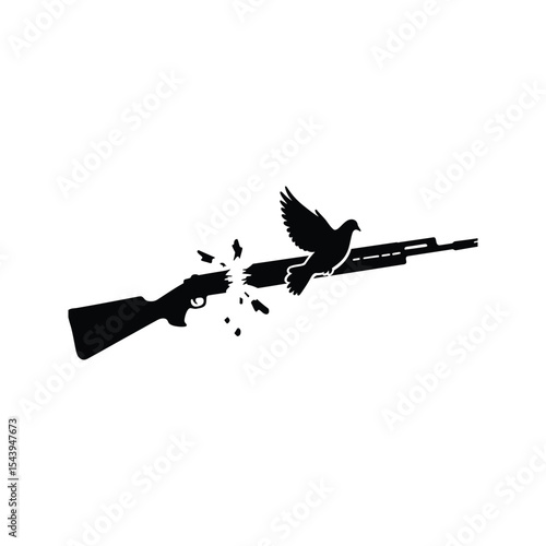 Dove Breaking Free from Gun Peace Freedom AntiViolence Hope Symbolism