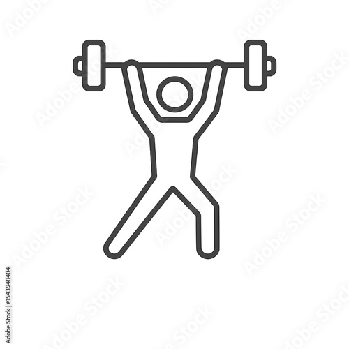 Person lifting weight in minimalist line art style  