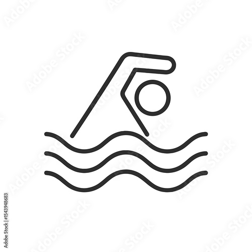 Icon of a swimmer in water swimming stroke illustration  