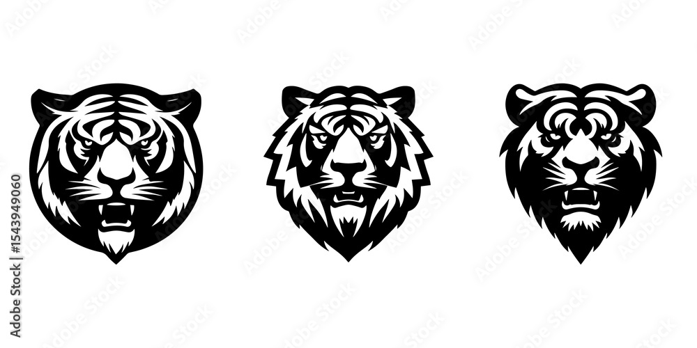 Fototapeta premium Tiger Head Logos set