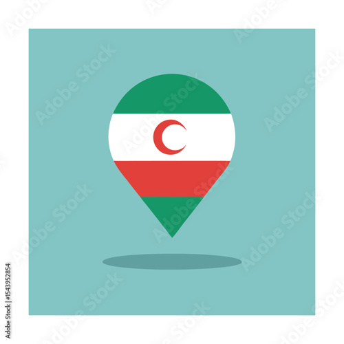 Map Pointer with Flat Design Iran Flag Free Download Map Pointer with Flat Design Iran Flag - GFXLoad