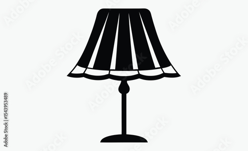 table lamp shade silhouette, home lighting icon, modern decor element, interior design illustration