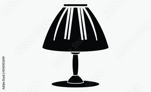 table lamp shade silhouette, home lighting icon, modern decor element, interior design illustration