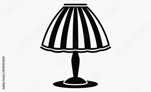 table lamp shade silhouette, home lighting icon, modern decor element, interior design illustration