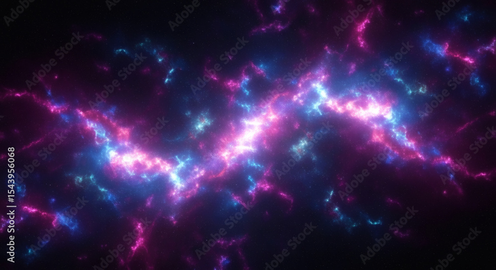 Obraz premium Colorful Energy Waves in Space, Abstract Digital Art, Dark Environment, High-Resolution Viewpoint, Universe Concept