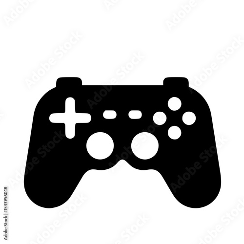 Minimalist Gamepad Silhouette – Black SVG Clipart Icon