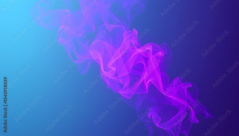 Obraz premium Vibrant purple neon smoke texture with glossy highlights, papercraft. isolated with white highlights