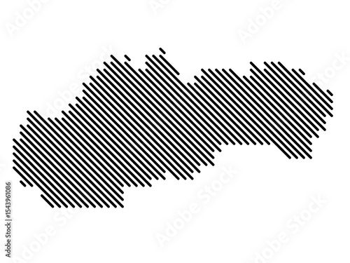 Canvas Print Top-Left Diagonal Lines Vector Map of Slovakia Small