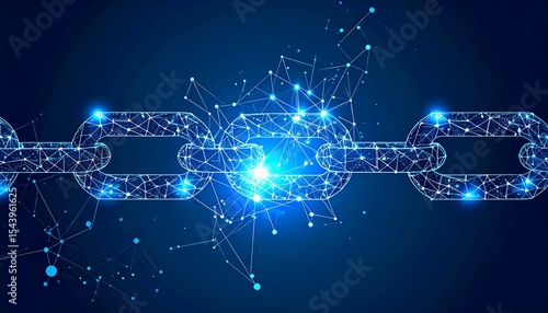 Broken Chain with Digital Network, and Blue.