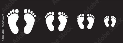 Footprint Vector Illustration Set Silhouette | Shoe, Paw, and Barefoot Print Icons Footprint Vector Illustration Set Silhouette | Human and Animal Tracks Collection