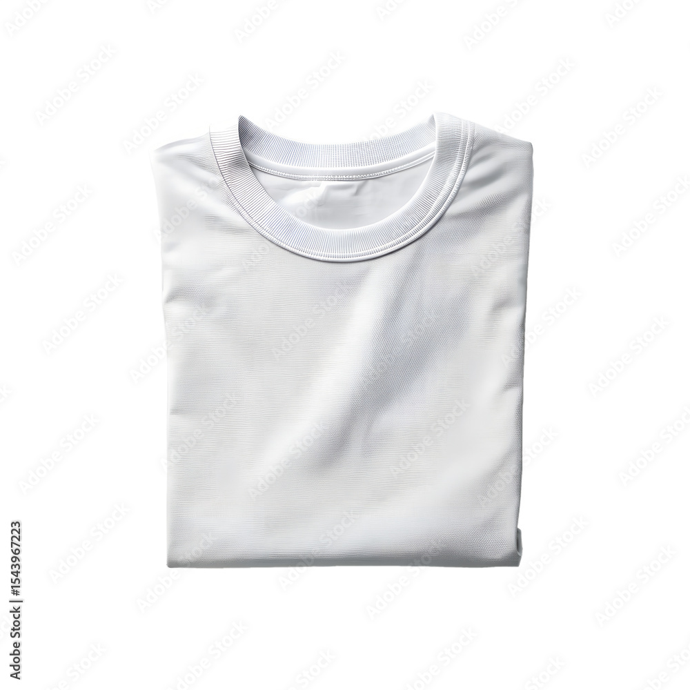 Folded White T-Shirt Mockup on White Background Folded White T-Shirt Mockup on White Background