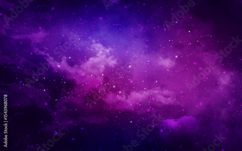 Purple and pink nebula space watercolor galaxy background