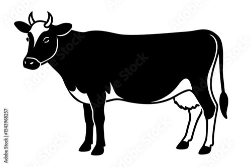 silhouette of a cow