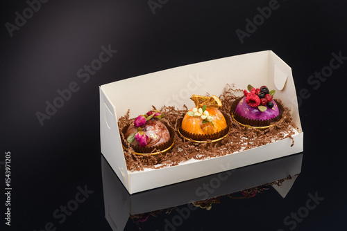 fruit berry tea in transparent balls and heart.