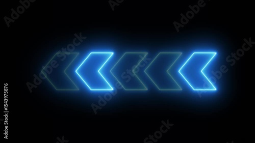 Arrow-shaped neon sign. Neon arrow symbol icon. Directional sign arrow points to the left ,Abstract directional neon arrow icon animation ,neon arrow ...
