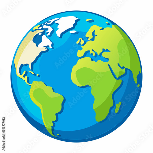 Simple cartoon illustration of the earth globe