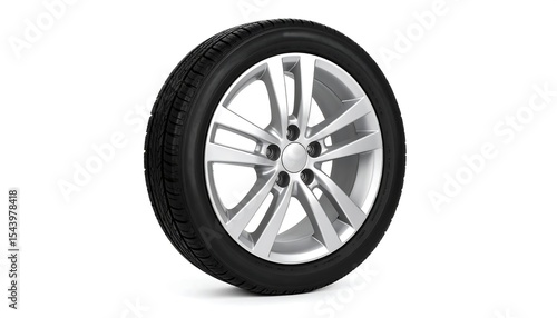 Silver Alloy Car Wheel Tire.