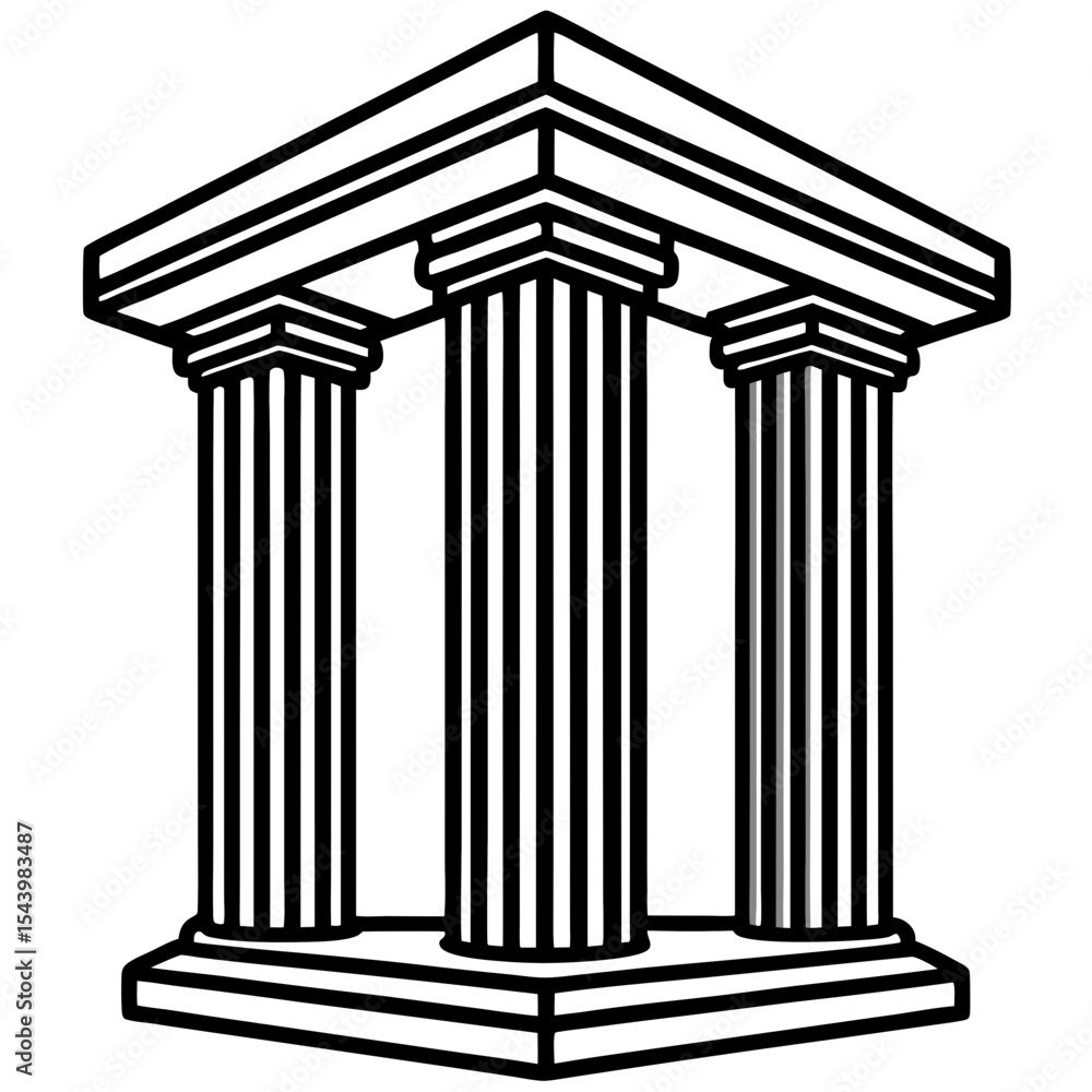 Obraz premium greek column isolated on white