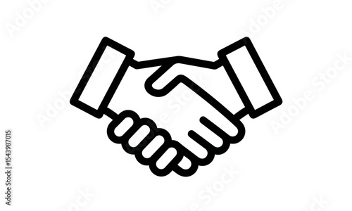 Corporate handshake vector illustration, isolated symbol, business deal, team cooperation, mutual understanding, partnership concept, handshake cutout, agreement, business team, unity.