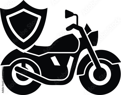 Motorcycle insurance silhouette vector illustration